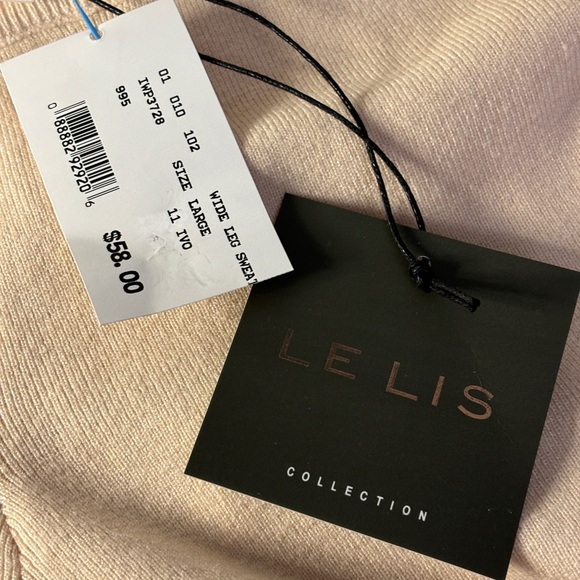 NWT Le Lis Collection Wide Leg Knit Pants - Picture 5 of 6